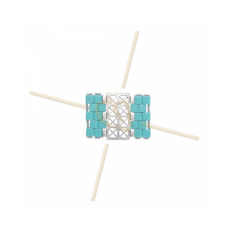 Cymbal Connector Rhodium plated - FARAGAS - for Miyuki Tila, Half Tila, Quart Tila Cymbal Connector Rhodium plated - FARAGAS - for Miyuki Tila, Half Tila, Quart Tila