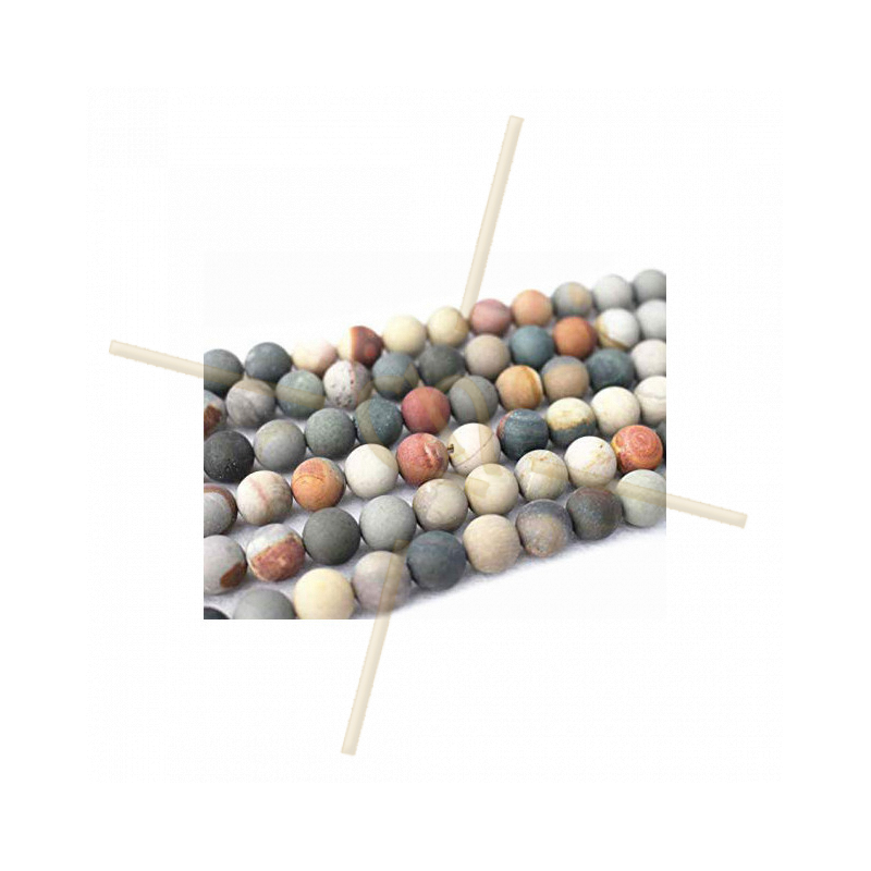 Jaspe Matte Polychrome pierre naturelle gemme 8mm