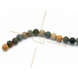 Jaspe Matte Polychrome natural gemstone 6mm