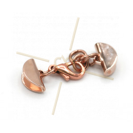 combi fermoir musqueton avec embout 11mm  Rose goldplated