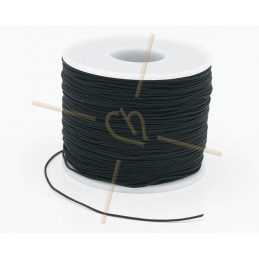 Macramé touw 0.5mm polyester zwart - rol 100 meter