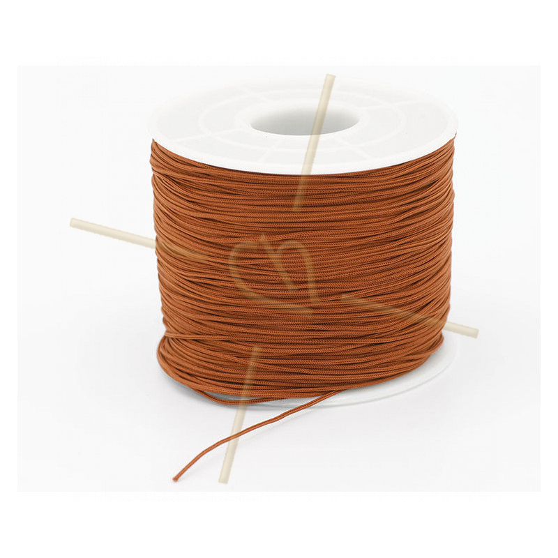 Macramé touw 0.5mm polyester cognac - rol 100 meter