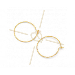 Hoops Earrings round 20mm Gold Plated