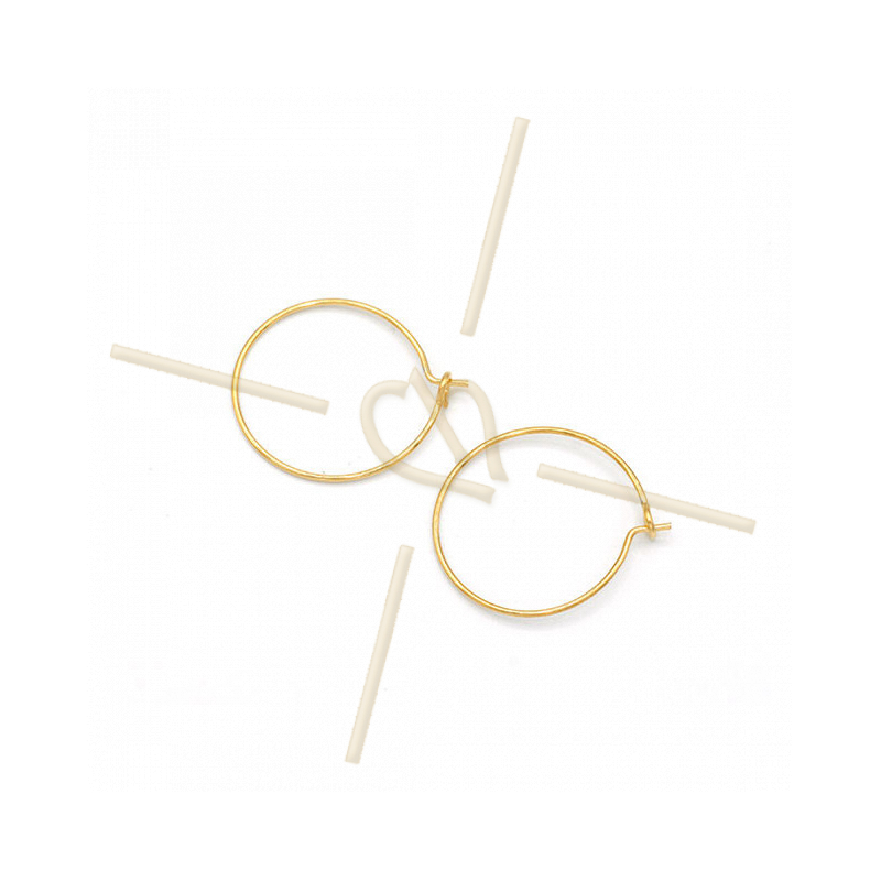 Hoops Earrings round 20mm Gold Plated