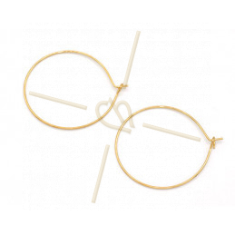 Hoops Earrings round 30mm Gold Plated