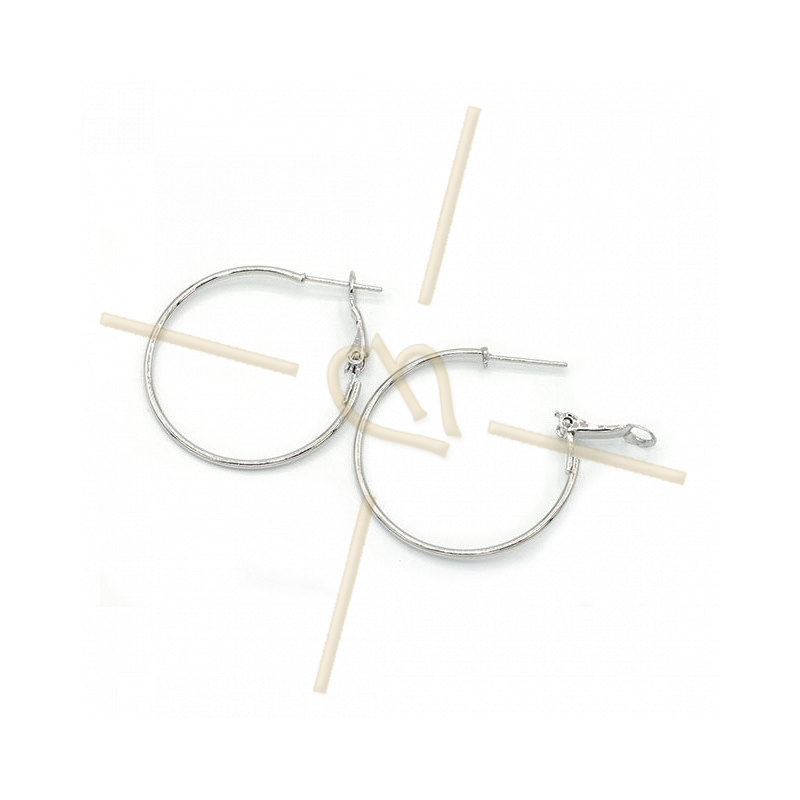 Créolen oorbellen rond 30mm Rhodium Créolen oorbellen rond 30mm Rhodium