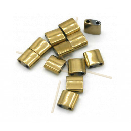 Hematite Tila 2-trous 5*5mm Gold Plated