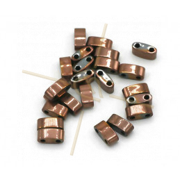 Hematiet Half Tila 2-gaatjes 3*5mm Rose Gold Plated