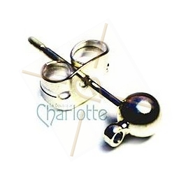 earrings with ball 4mm + ring