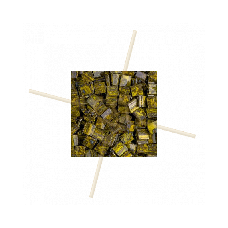 Tila bead Miyuki Opaque Yellow Picasso TL-4519