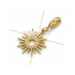 Charms Stainless Steel Gold Plated Sun with clasp