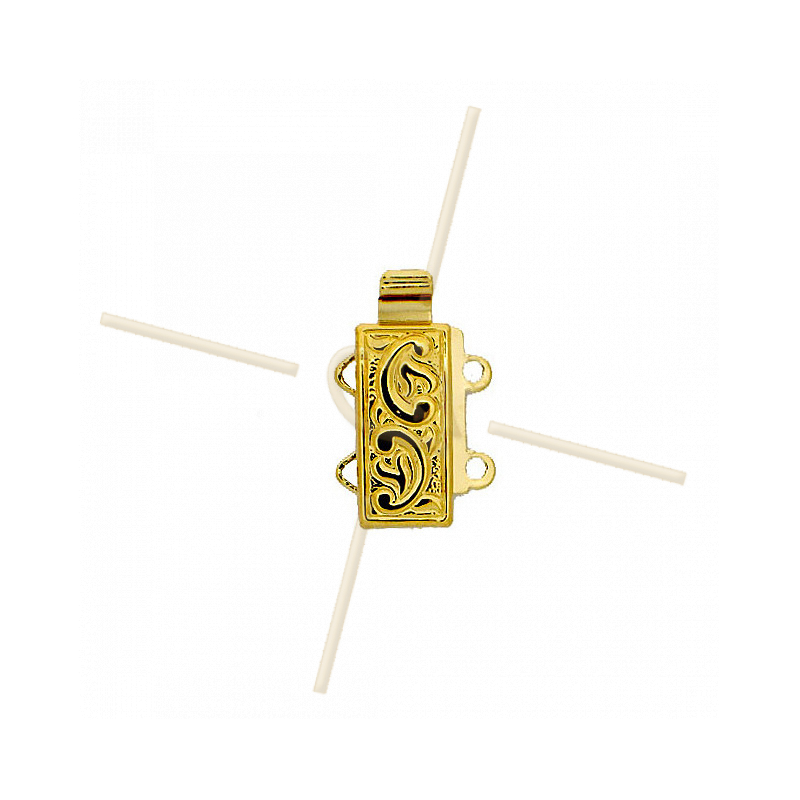 Sliding Clasp 2-row Gold plated 12*6mm Sliding Clasp 2-row Gold plated 12*6mm