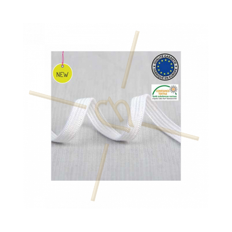 Elastic ribbon for hygienic masks 3mm White