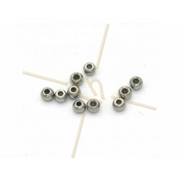 boule metal acier 3*2mm trou 1.3mm