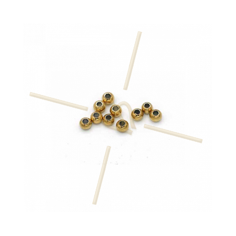boule metal acier 4*3mm trou 1.5mm