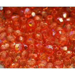 Firepolished Czech Bead 4mm Padparadscha AB