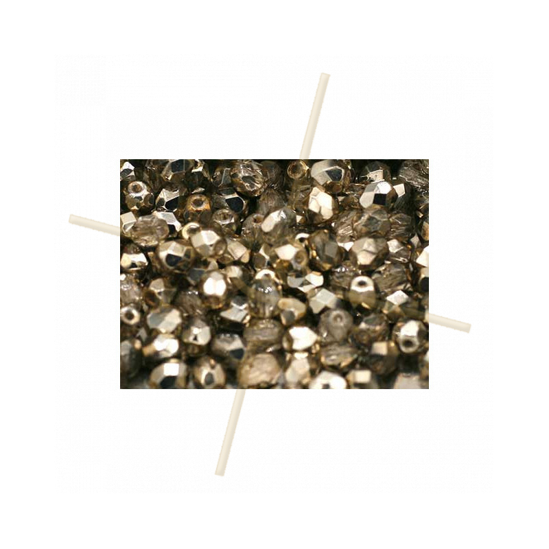 Facette Perle Czech 4mm Taupe Metallic Facette Perle Czech 4mm Taupe Metallic