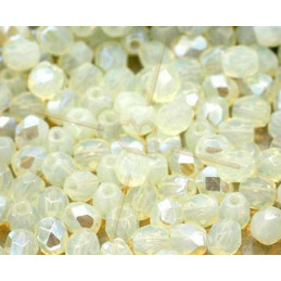 Facette Perle Czech 4mm Jaune Opal AB