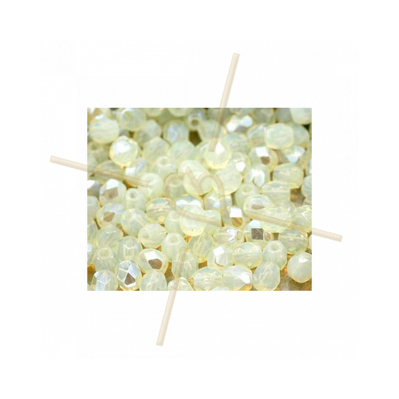Firepolished Facet kraal 4mm Jaune Opal AB Firepolished Facet kraal 4mm Jaune Opal AB