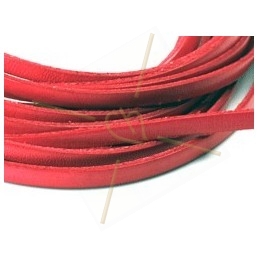 leather ribbon 5mm coral