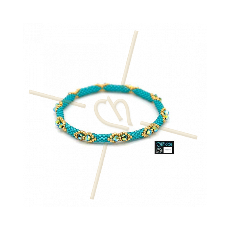 Kit Bangle armband Turquoise White Teal