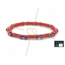 Bangle Bracelet Frosted Red Ab