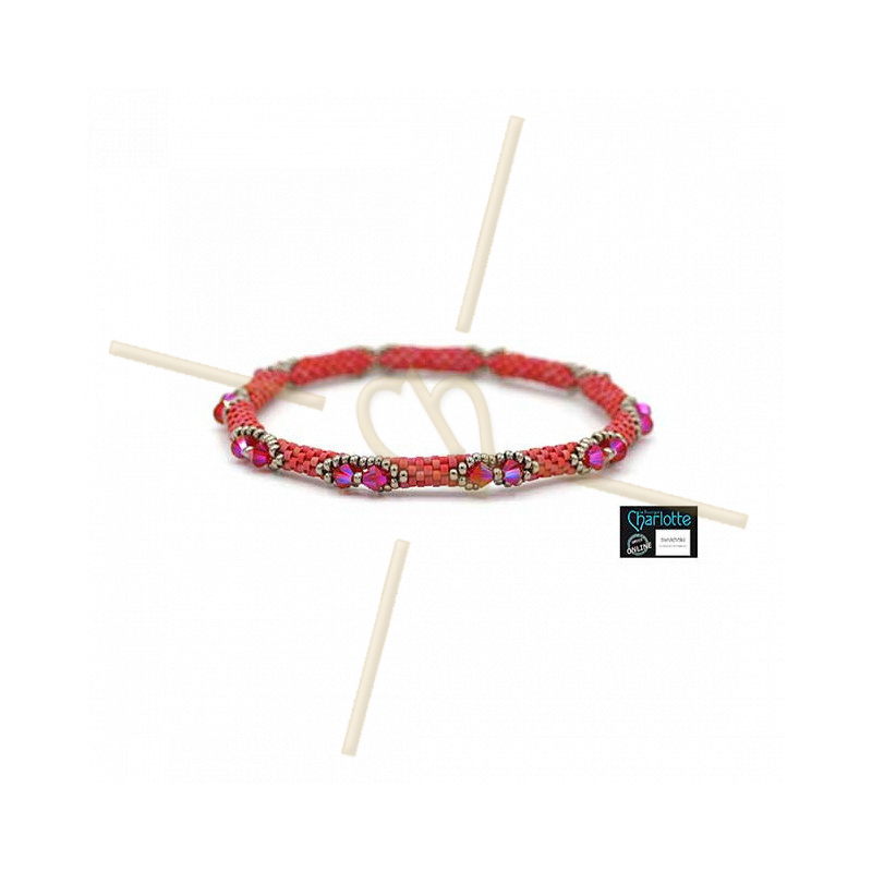 Bangle Bracelet Frosted Red Ab