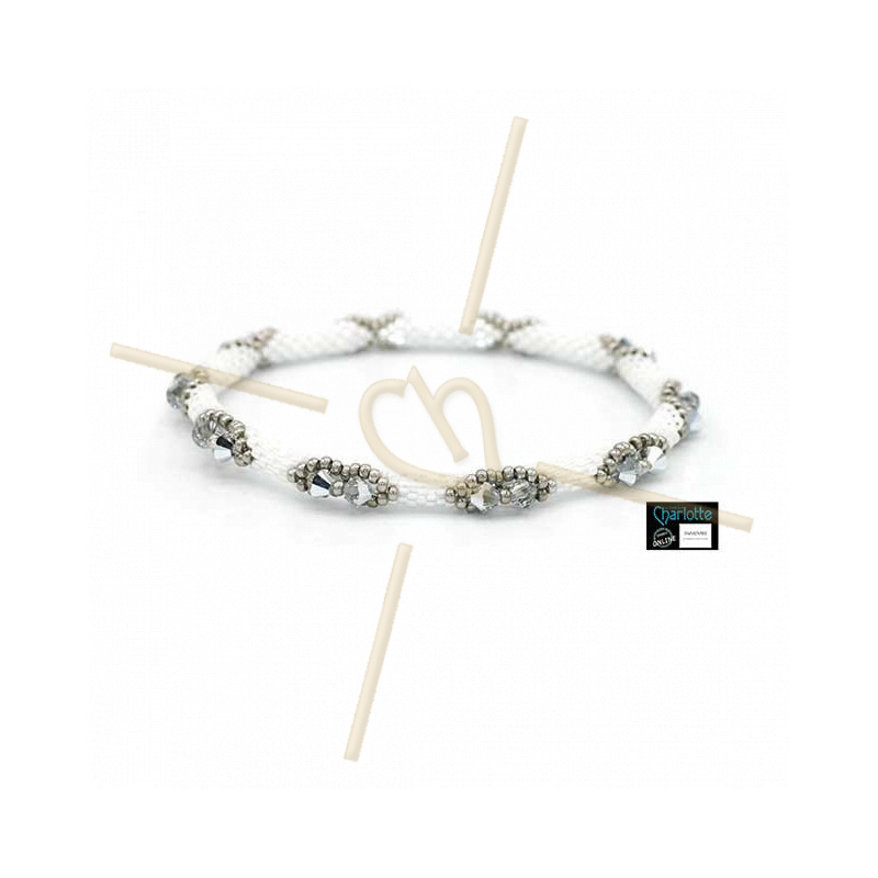 Kit Bangle armband White Ceylon