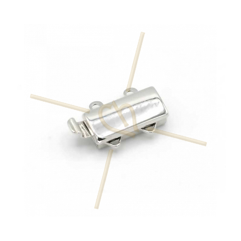 Clasp slider 2-row Rhodium Plated Clasp slider 2-row Rhodium Plated