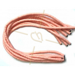 Rondelles Heishi 6mm Saumon par Fil 40cm.