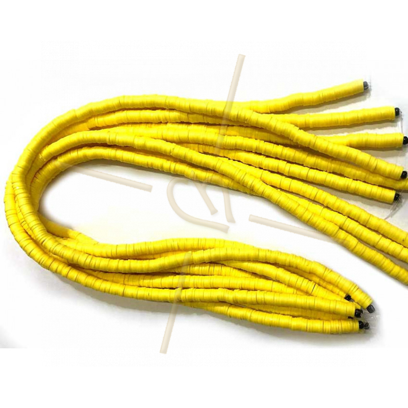 Rondelles Heishi 6mm Jaune par Fil 40cm.