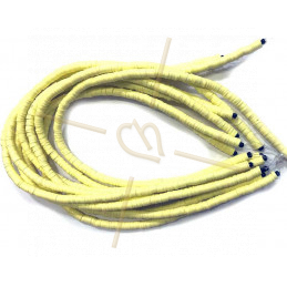 Heishi Rings 6mm Light Yellow String 40cm.