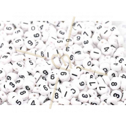 Number Beads Round White /...
