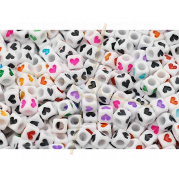 Perles Carré Coeur 6mm