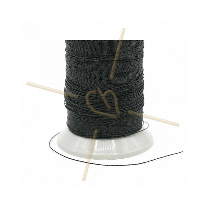 Thread Poly Metallic 0.8mm Black Metallic