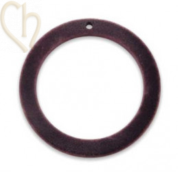 pendentif velours rond 39mm Cassis