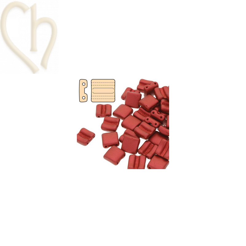 Fixer bead Horizontale gaatjes Lava Red Fixer bead Horizontale gaatjes Lava Red