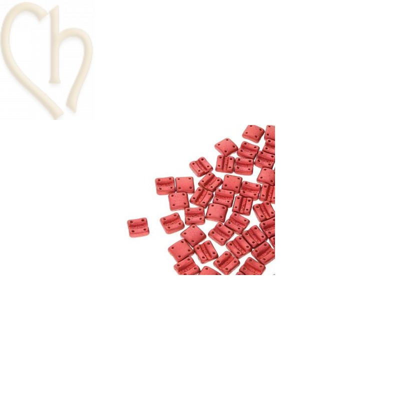 Fixer Bead Horizontal holes Chalk Lava Red