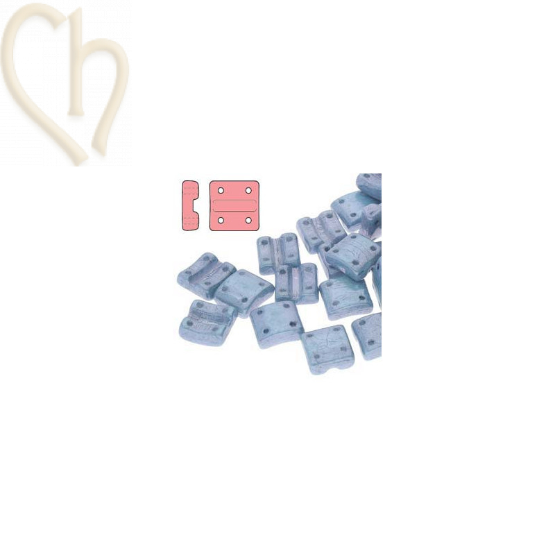 Fixer Bead Horizontal holes Chalk Blue Luster