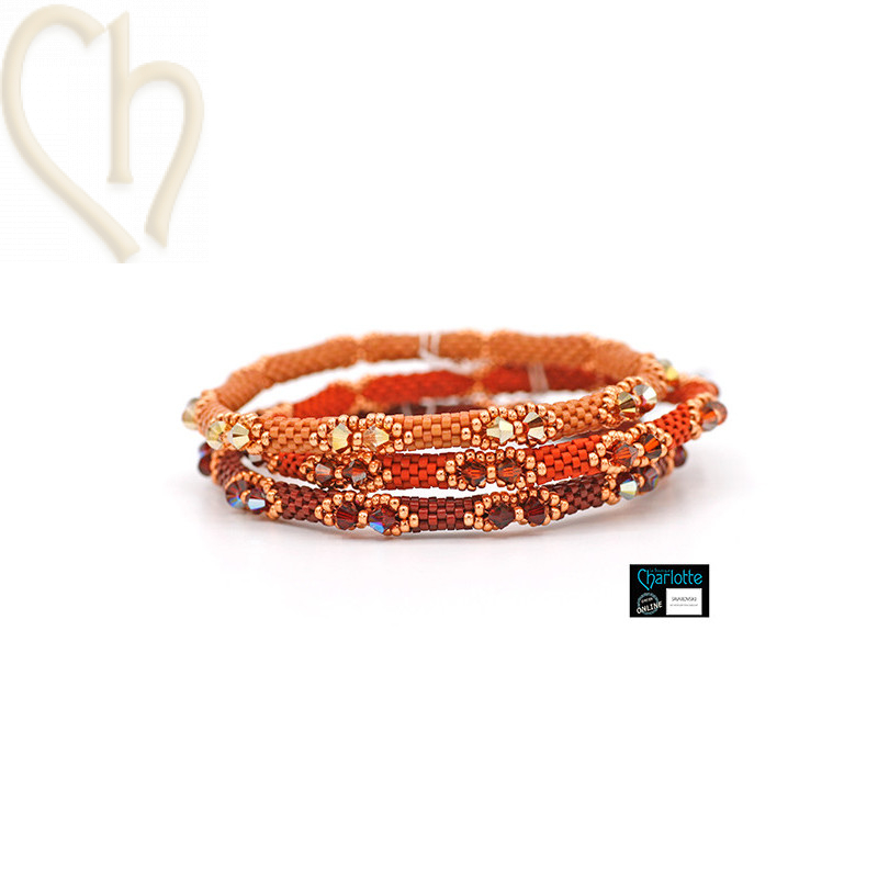 Trio Kits Bangle Bracelets 3 couleurs Red Passion