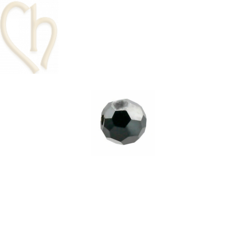 Preciosa Crystal Round Bead 4mm Hematite Half - Hem-H