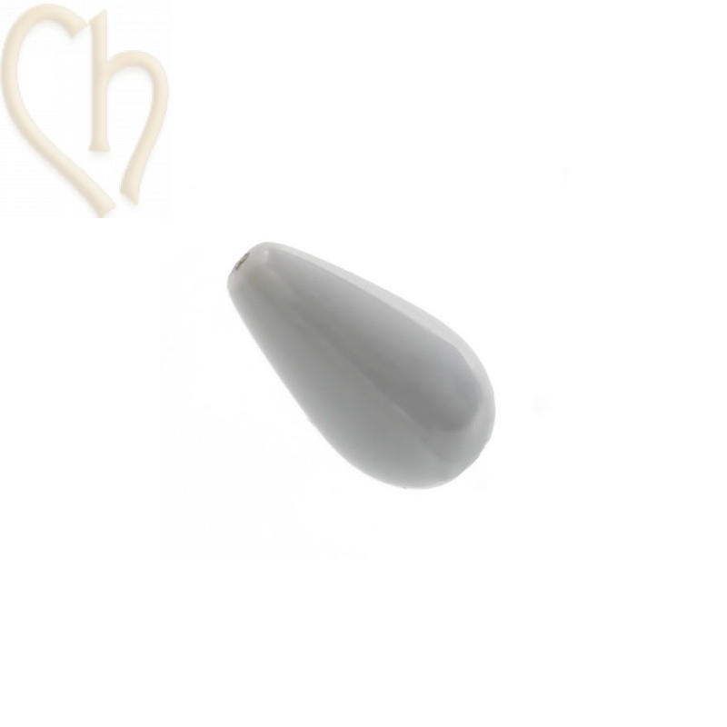 Preciosa Nacré Pear 15*8mm Ceramic Grey