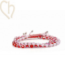 3 Kits bracelet steel and Crystal Swarovski Red tones