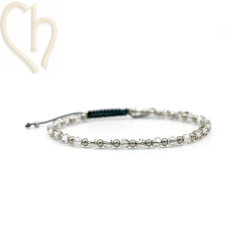 Kit bracelet steel and Crystal Swarovski Silver Shade