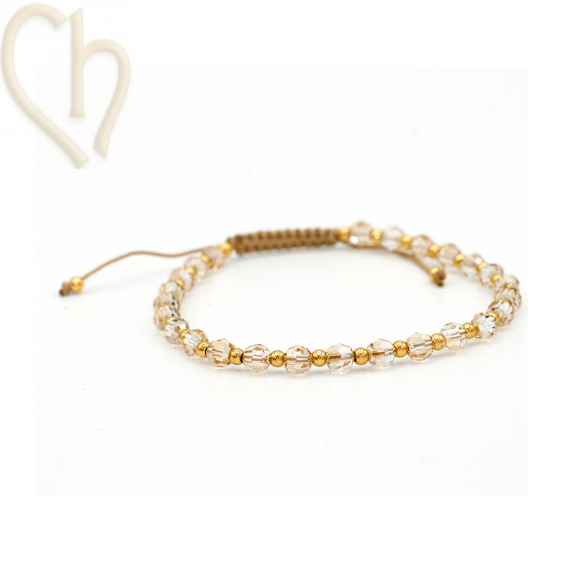 Kit bracelet steel and Crystal Swarovski Golden Shadow