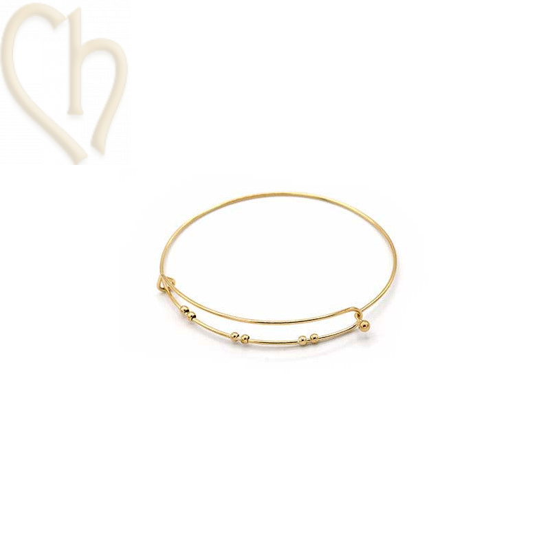 Armband Staal Charm's style 3 Gold Plated