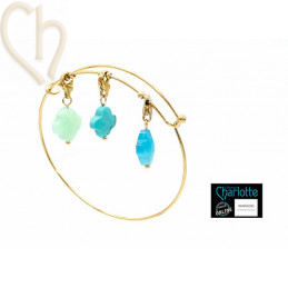 Charms clover4 EMERALD GREEN met edelstaal slotje goldplated