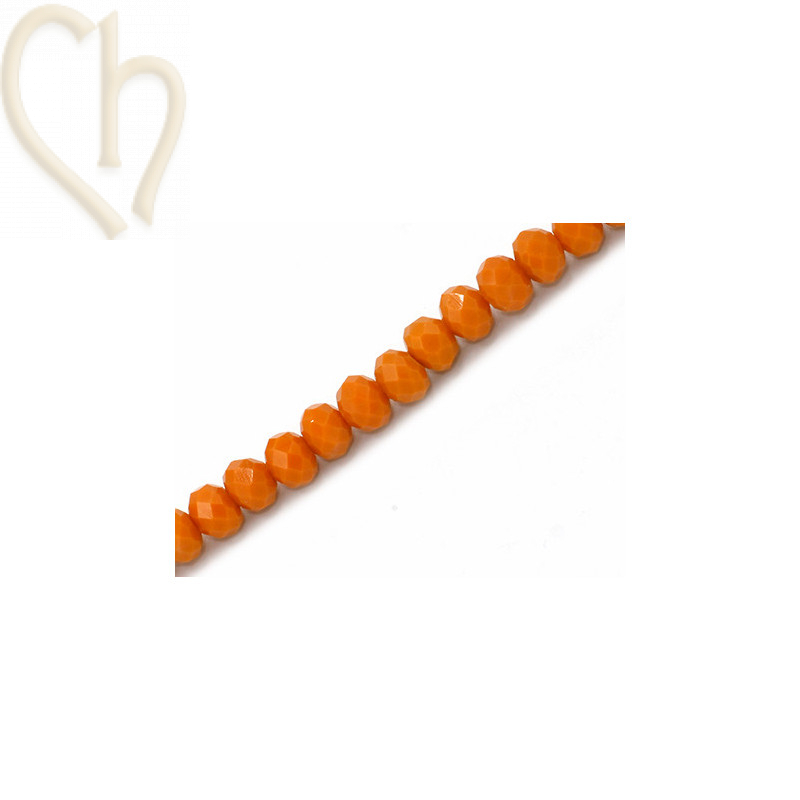 Ronde platte gefacetteerde glaskraal 6*4mm kleur Okker Ronde platte gefacetteerde glaskraal 6*4mm kleur Okker