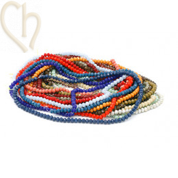 Ronde aplatie facettées 6*4mm couleur Rouge