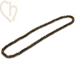 Ronde aplatie facettées 6*4mm couleur Brown